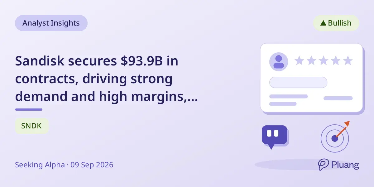 Sandisk secures $93.9B in contracts, driving strong demand and high margins, stock up 33% since August call.