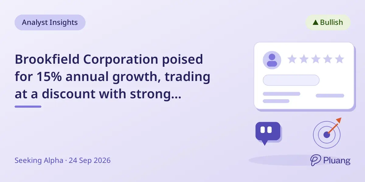 Brookfield Corporation poised for 15% annual growth, trading at a discount with strong long-term potential.