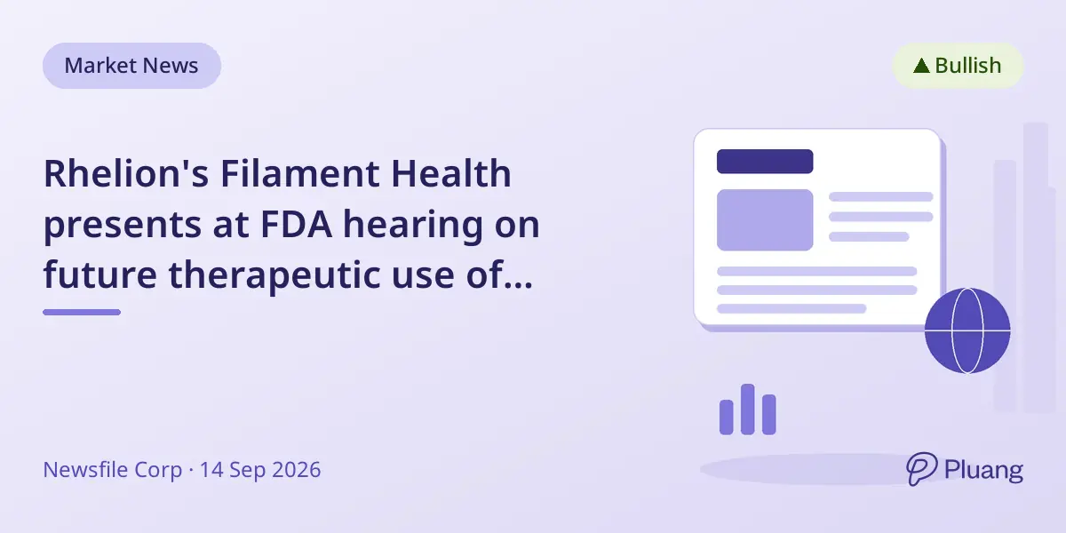Rhelion's Filament Health presents at FDA hearing on future therapeutic use of psychedelics.