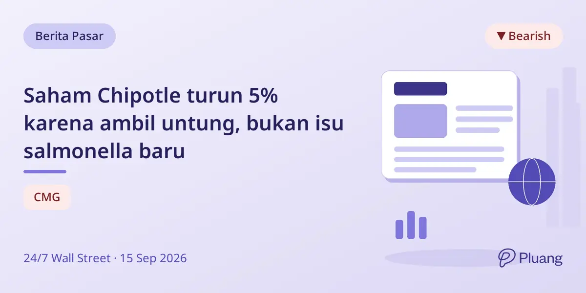Saham Chipotle turun 5% karena ambil untung, bukan isu salmonella baru