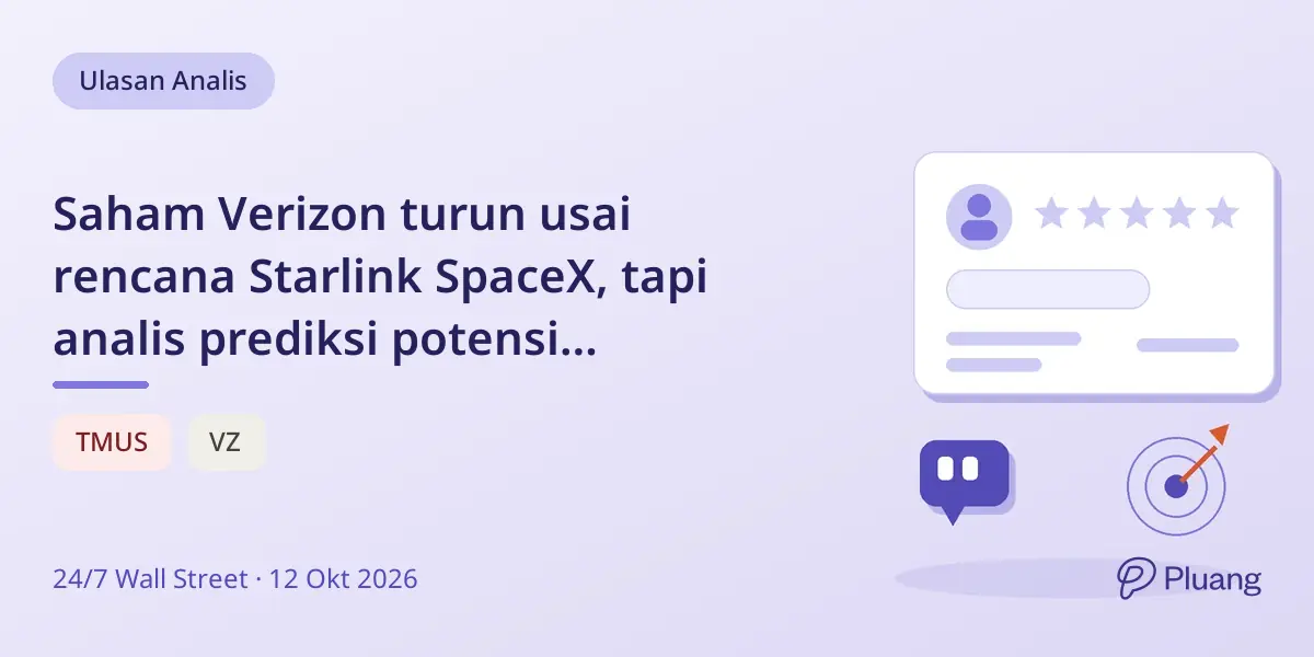 Saham Verizon turun usai rencana Starlink SpaceX, tapi analis prediksi potensi kenaikan hampir 50%.