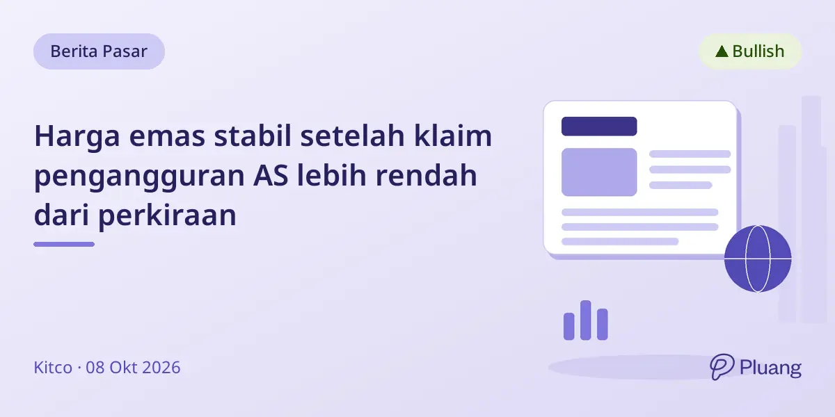 Harga emas stabil setelah klaim pengangguran AS lebih rendah dari perkiraan