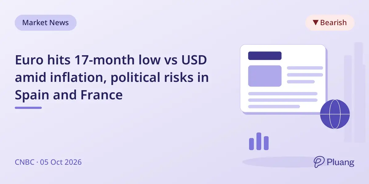 Euro hits 17-month low vs USD amid inflation, political risks in Spain and France
