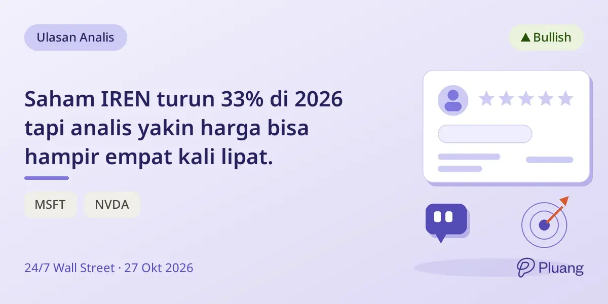 Saham IREN turun 33% di 2026 tapi analis yakin harga bisa hampir empat kali lipat.
