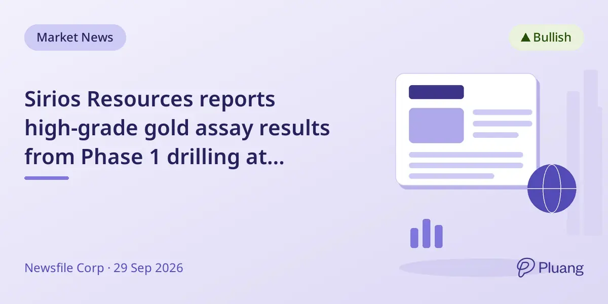 Sirios Resources reports high-grade gold assay results from Phase 1 drilling at Cheechoo project in Quebec.