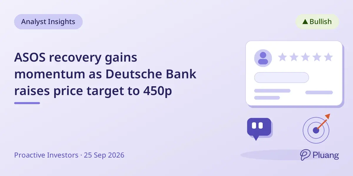 ASOS recovery gains momentum as Deutsche Bank raises price target to 450p