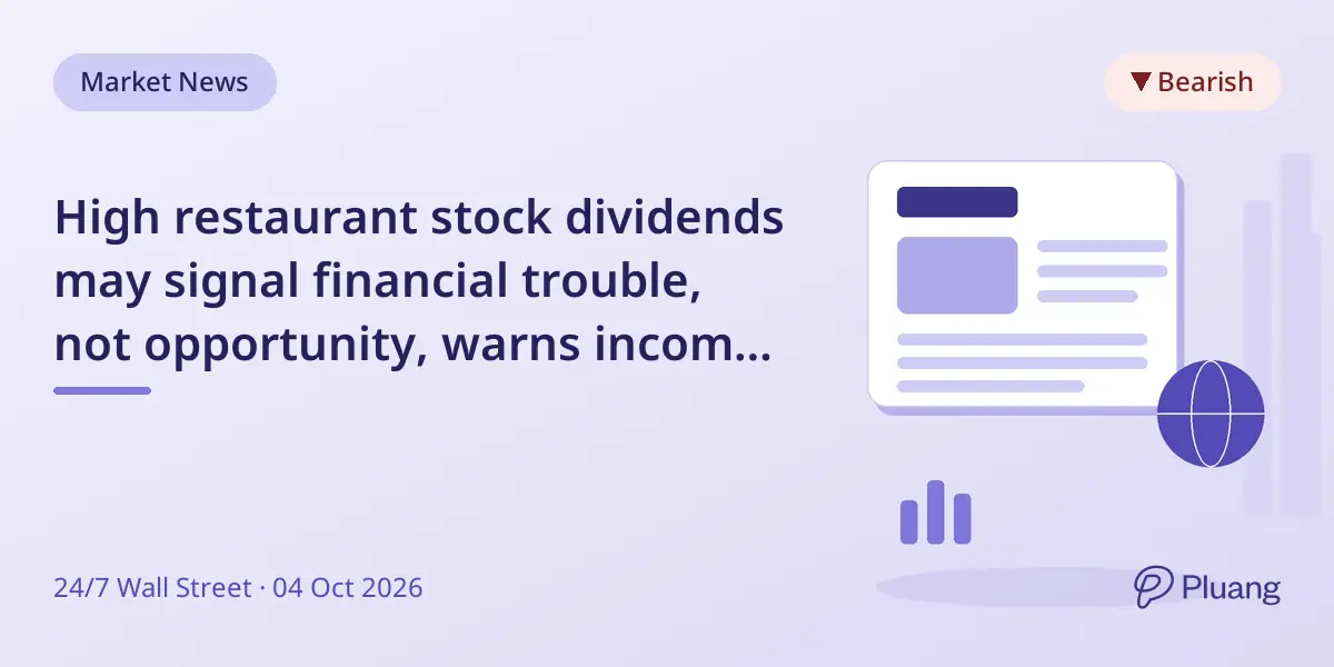 High restaurant stock dividends may signal financial trouble, not opportunity, warns income investors.