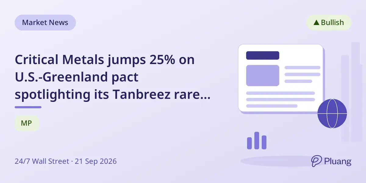 Critical Metals jumps 25% on U.S.-Greenland pact spotlighting its Tanbreez rare earth permit