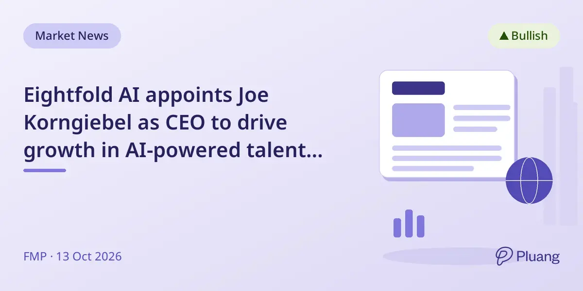 Eightfold AI appoints Joe Korngiebel as CEO to drive growth in AI-powered talent intelligence.