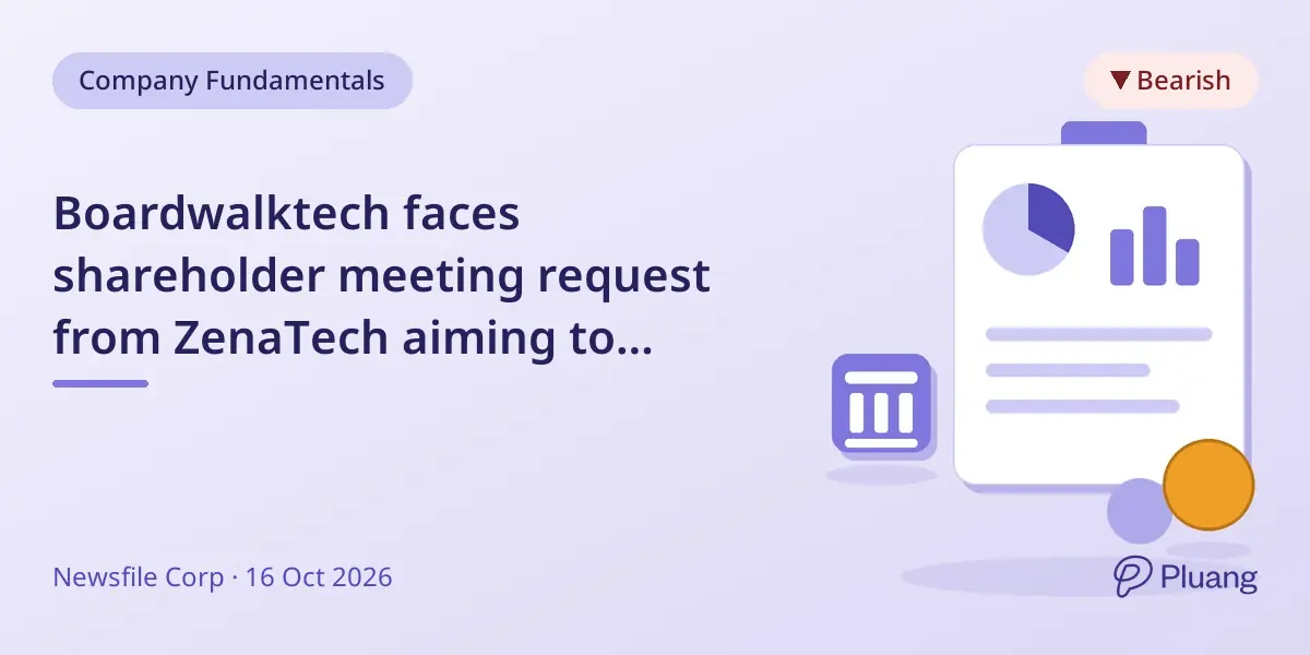 Boardwalktech faces shareholder meeting request from ZenaTech aiming to replace board and gain control.