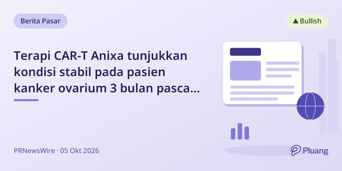 Terapi CAR-T Anixa tunjukkan kondisi stabil pada pasien kanker ovarium 3 bulan pasca pengobatan tanpa toksisitas berat.