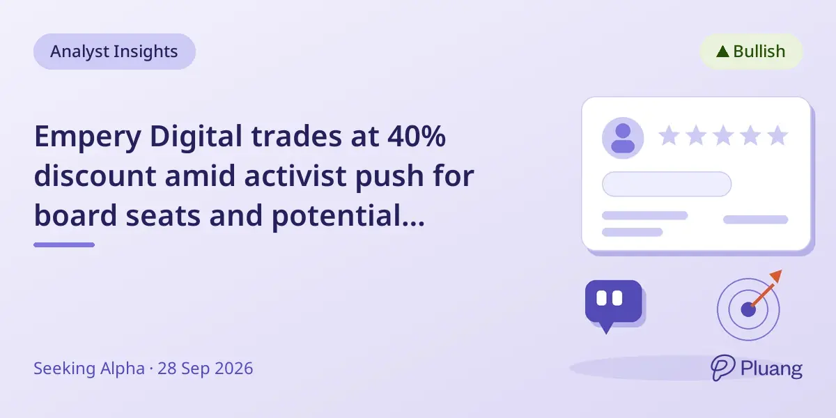 Empery Digital trades at 40% discount amid activist push for board seats and potential liquidation
