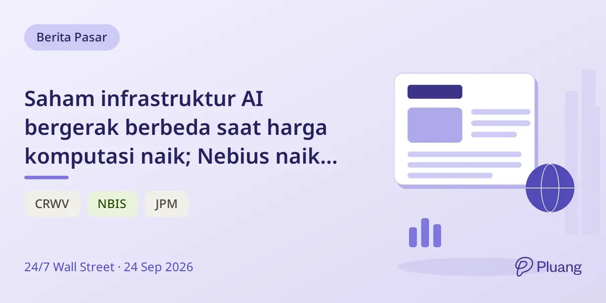 Saham infrastruktur AI bergerak berbeda saat harga komputasi naik; Nebius naik 6%, CoreWeave stabil, IREN turun 4%.