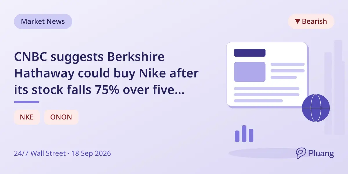 CNBC suggests Berkshire Hathaway could buy Nike after its stock falls 75% over five years.