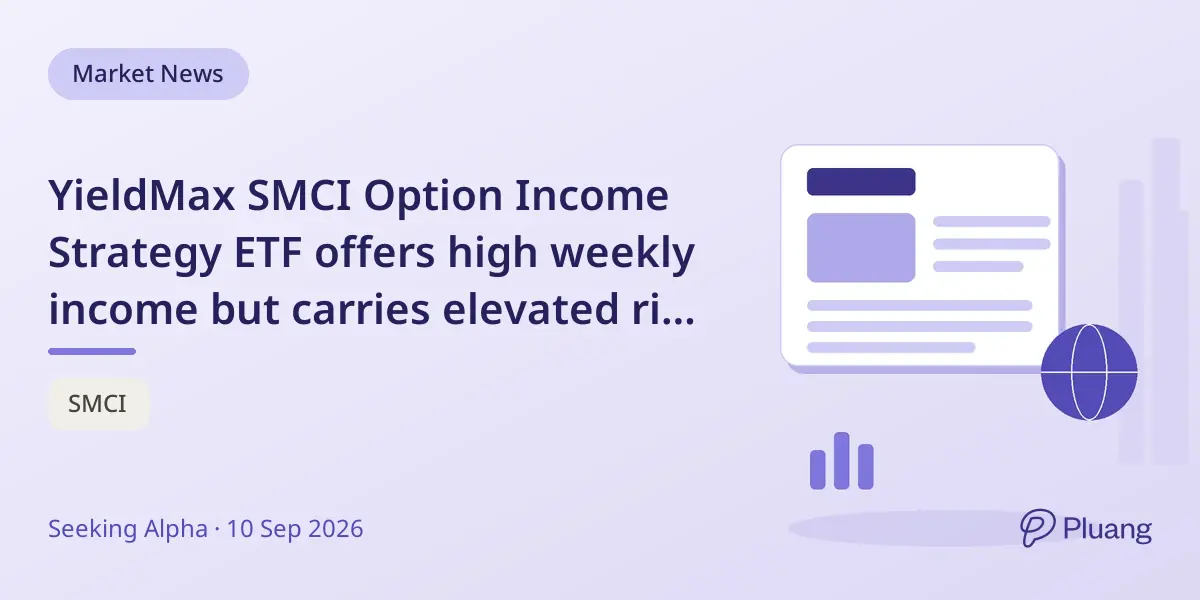YieldMax SMCI Option Income Strategy ETF offers high weekly income but carries elevated risk due to single-stock exposure.