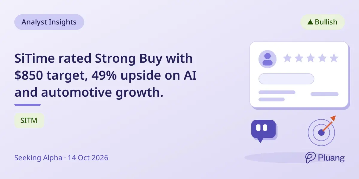 SiTime rated Strong Buy with $850 target, 49% upside on AI and automotive growth.