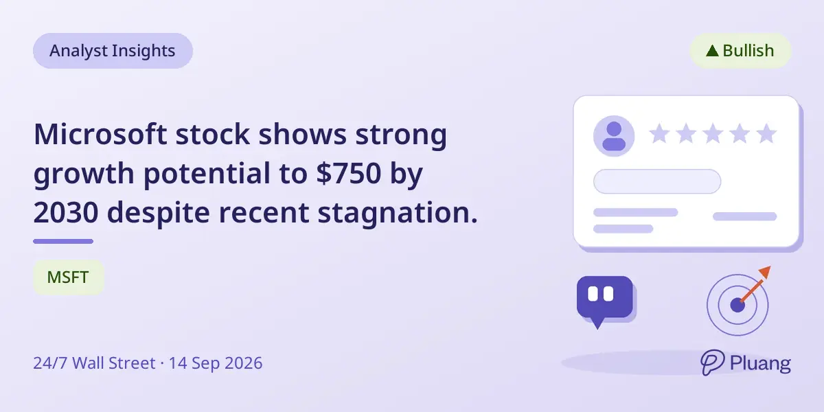 Microsoft stock shows strong growth potential to $750 by 2030 despite recent stagnation.