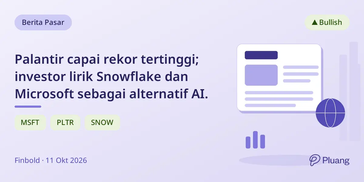 Palantir capai rekor tertinggi; investor lirik Snowflake dan Microsoft sebagai alternatif AI.