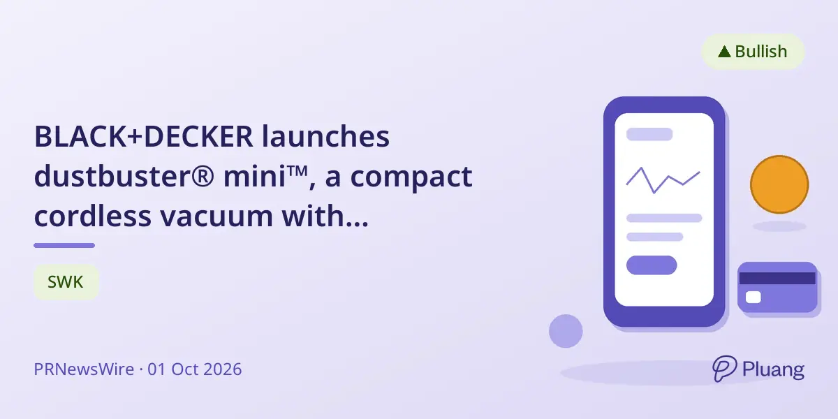 BLACK+DECKER launches dustbuster® mini™, a compact cordless vacuum with multi-function features for quick cleanups.