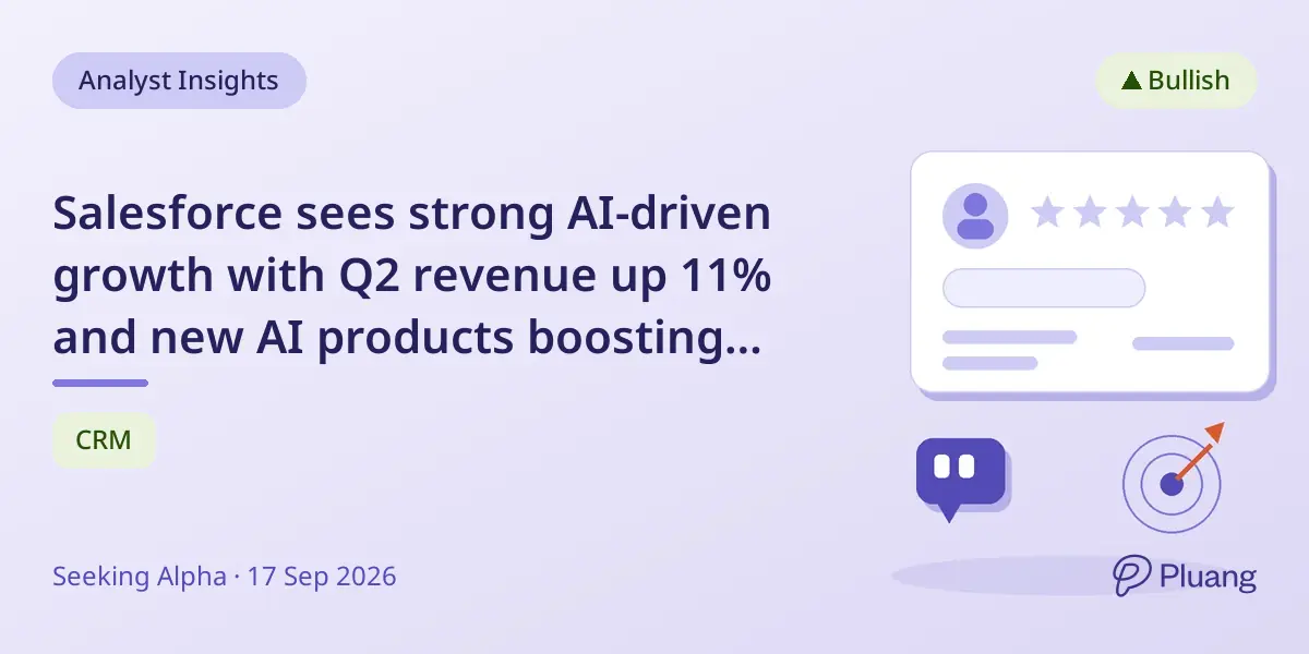 Salesforce sees strong AI-driven growth with Q2 revenue up 11% and new AI products boosting future outlook.