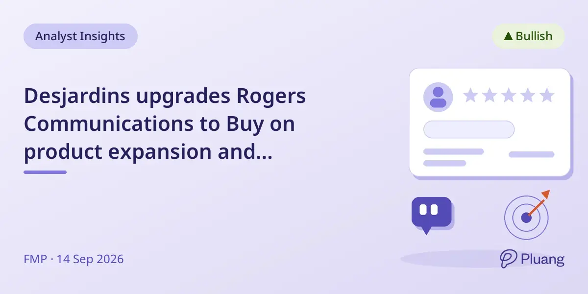 Desjardins upgrades Rogers Communications to Buy on product expansion and exclusive NHL content deals.