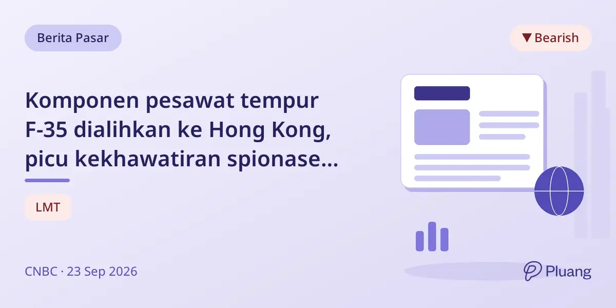 Komponen pesawat tempur F-35 dialihkan ke Hong Kong, picu kekhawatiran spionase global.