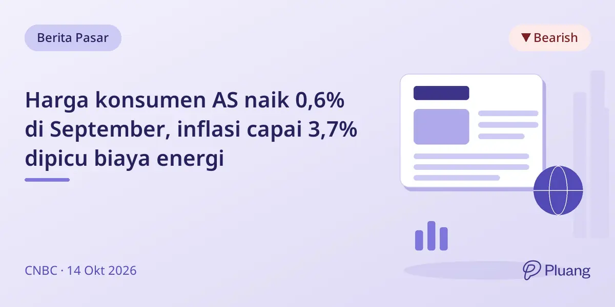 Harga konsumen AS naik 0,6% di September, inflasi capai 3,7% dipicu biaya energi