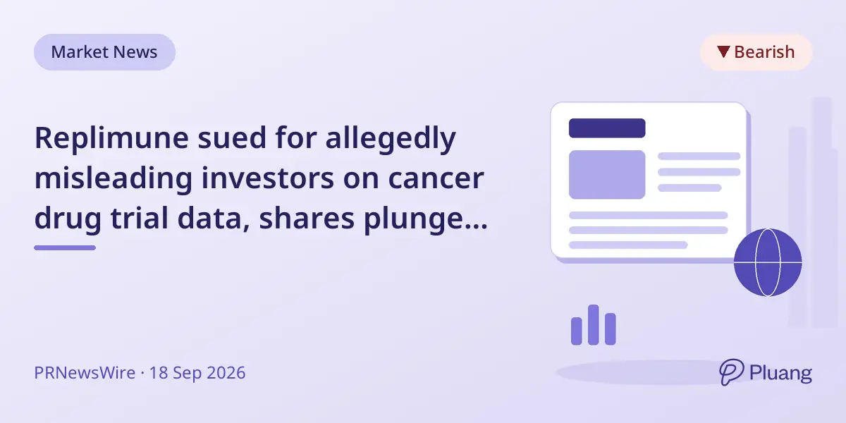 Replimune sued for allegedly misleading investors on cancer drug trial data, shares plunge after FDA rejection.