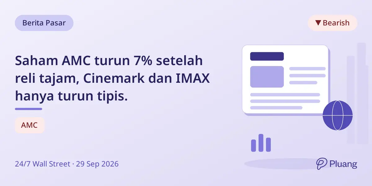 Saham AMC turun 7% setelah reli tajam, Cinemark dan IMAX hanya turun tipis.