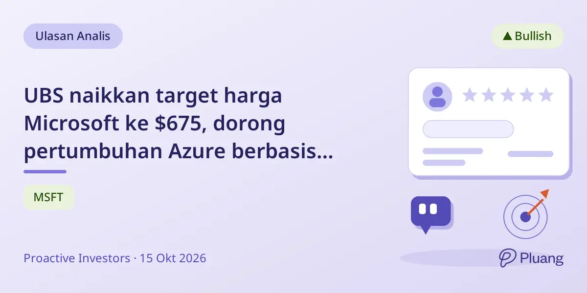 UBS naikkan target harga Microsoft ke $675, dorong pertumbuhan Azure berbasis AI sebelum laporan laba.