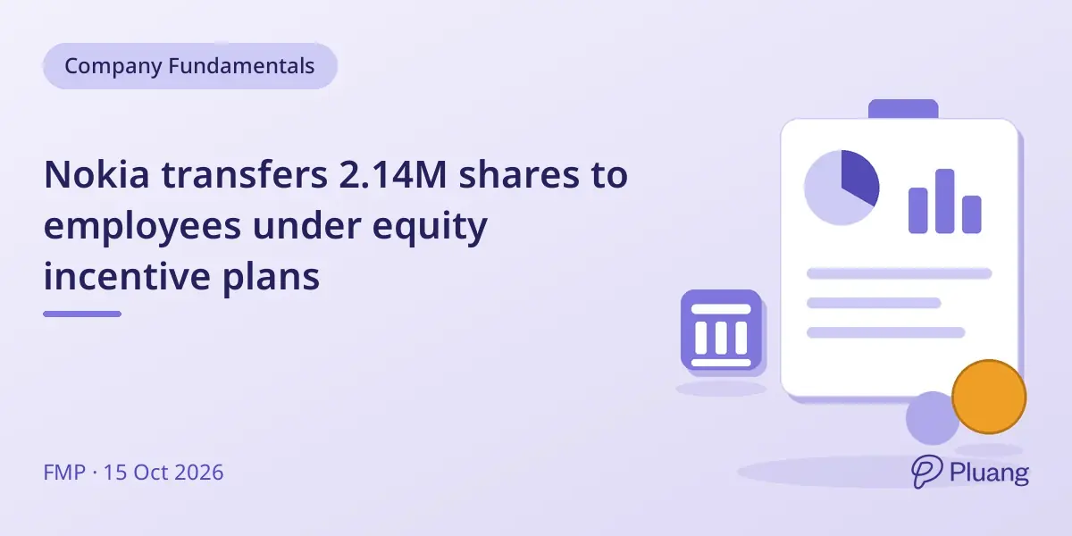 Nokia transfers 2.14M shares to employees under equity incentive plans