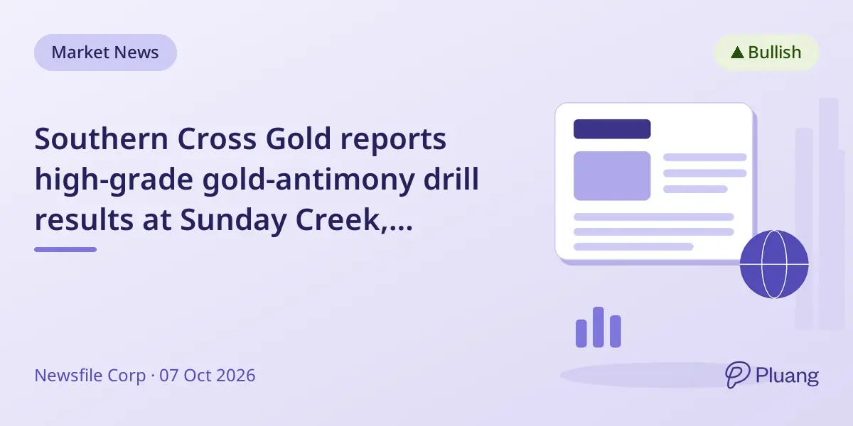 Southern Cross Gold reports high-grade gold-antimony drill results at Sunday Creek, expanding mineralization westward.