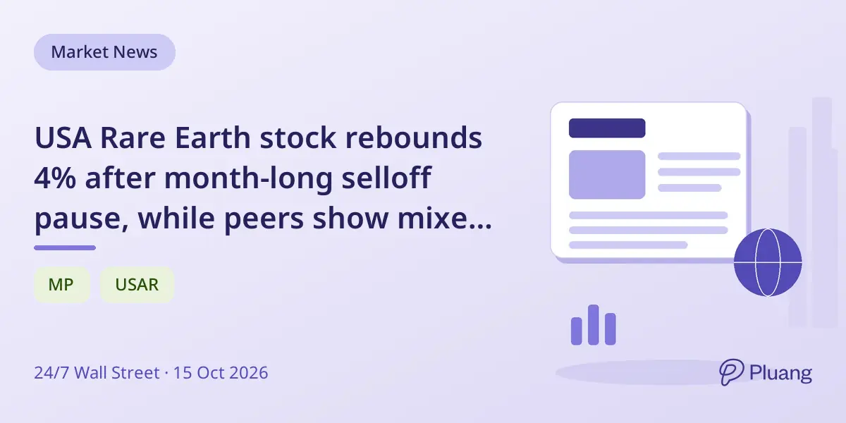 USA Rare Earth stock rebounds 4% after month-long selloff pause, while peers show mixed moves.