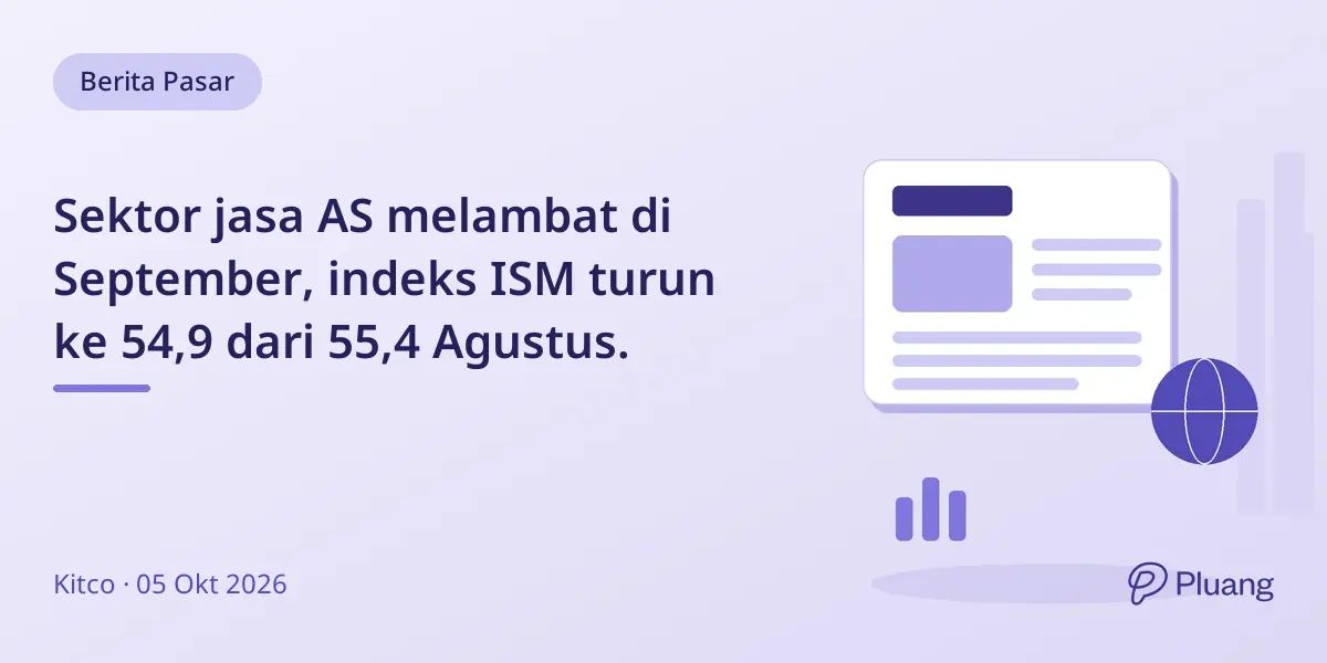 Sektor jasa AS melambat di September, indeks ISM turun ke 54,9 dari 55,4 Agustus.