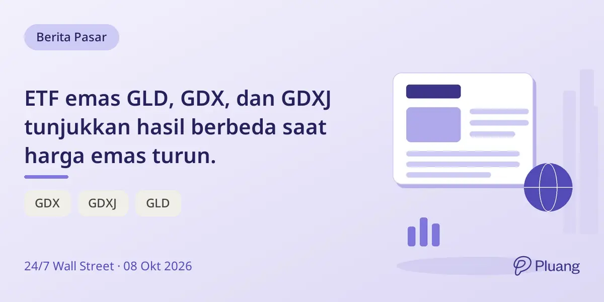 ETF emas GLD, GDX, dan GDXJ tunjukkan hasil berbeda saat harga emas turun.