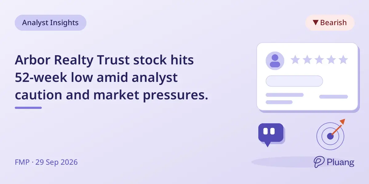 Arbor Realty Trust stock hits 52-week low amid analyst caution and market pressures.