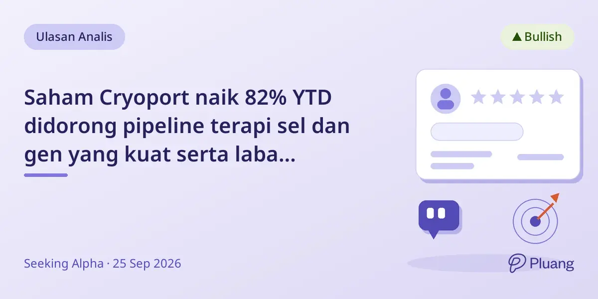 Saham Cryoport naik 82% YTD didorong pipeline terapi sel dan gen yang kuat serta laba kembali