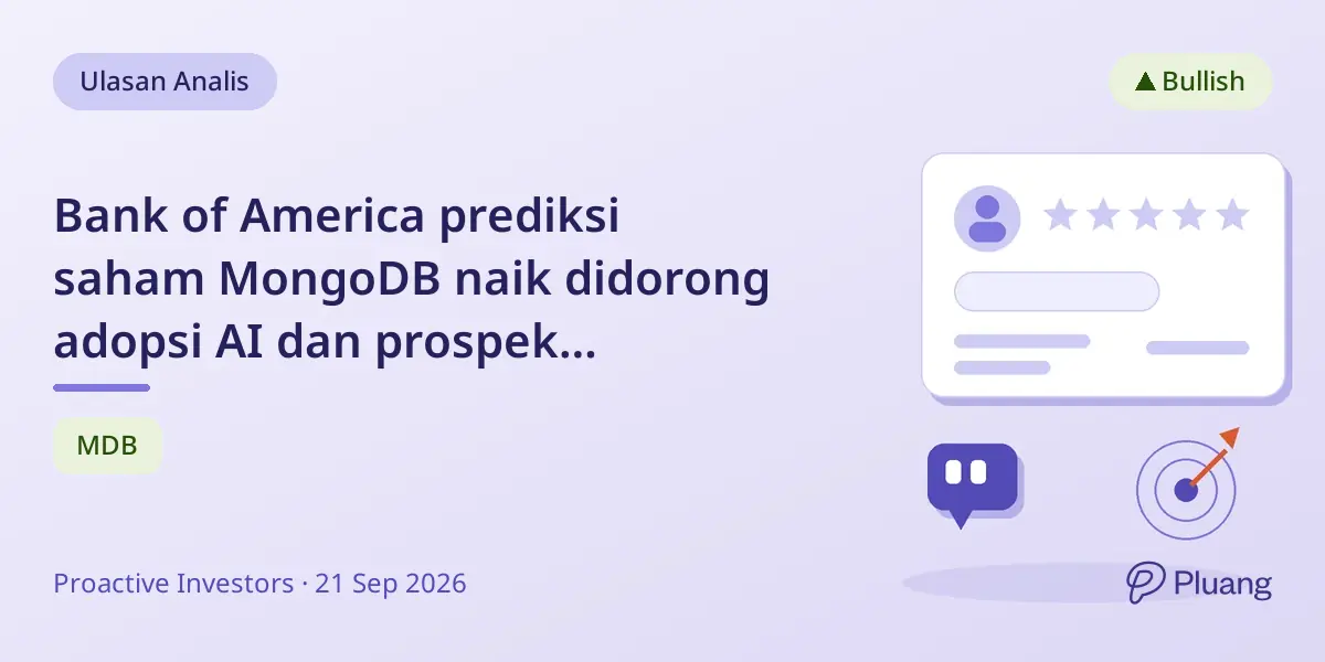 Bank of America prediksi saham MongoDB naik didorong adopsi AI dan prospek pertumbuhan kuat