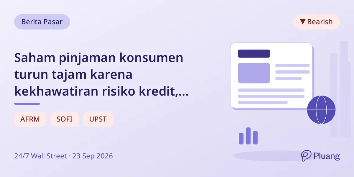Saham pinjaman konsumen turun tajam karena kekhawatiran risiko kredit, sementara sektor keuangan lebih stabil.