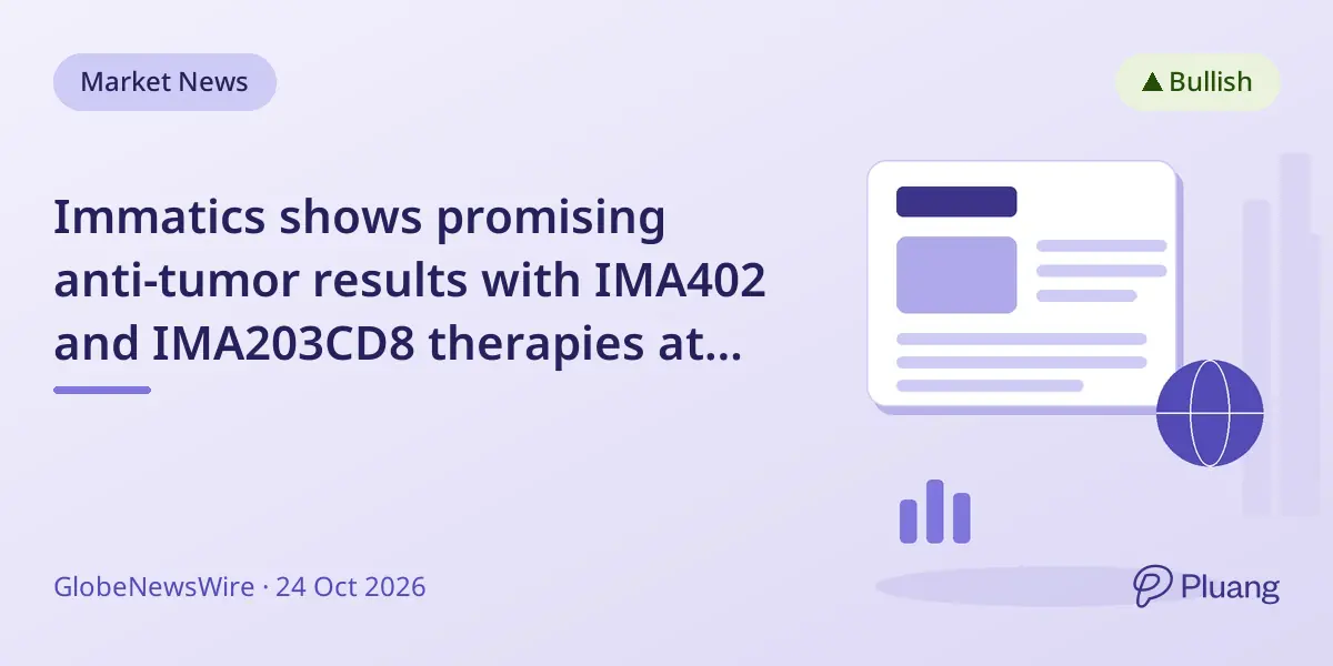 Immatics shows promising anti-tumor results with IMA402 and IMA203CD8 therapies at ESMO 2026.