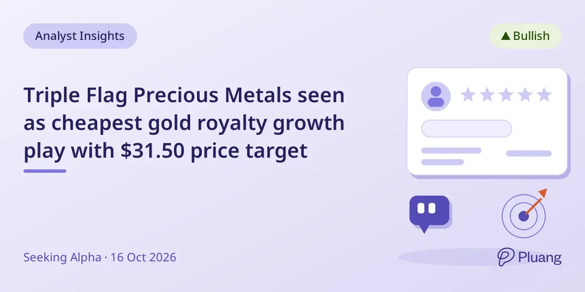 Triple Flag Precious Metals seen as cheapest gold royalty growth play with $31.50 price target