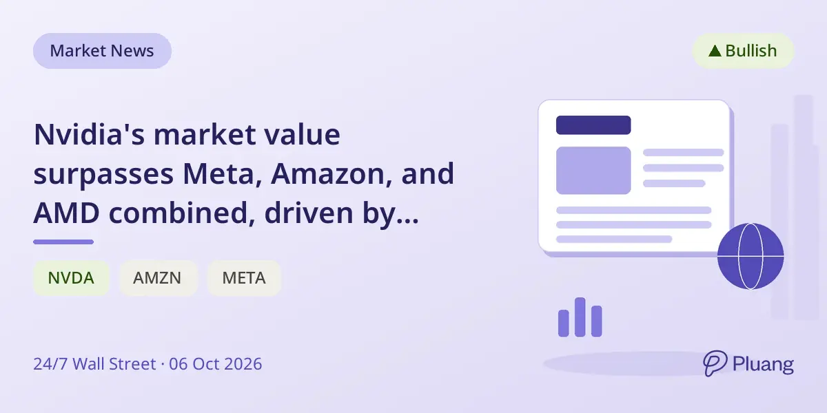 Nvidia's market value surpasses Meta, Amazon, and AMD combined, driven by booming AI chip sales.