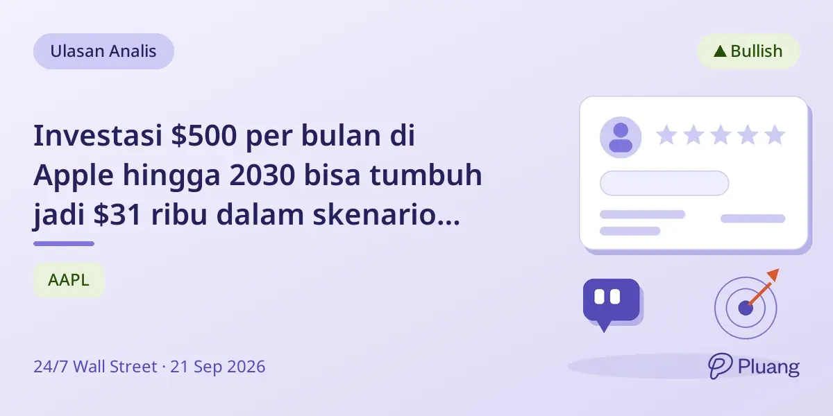 Investasi $500 per bulan di Apple hingga 2030 bisa tumbuh jadi $31 ribu dalam skenario dasar.
