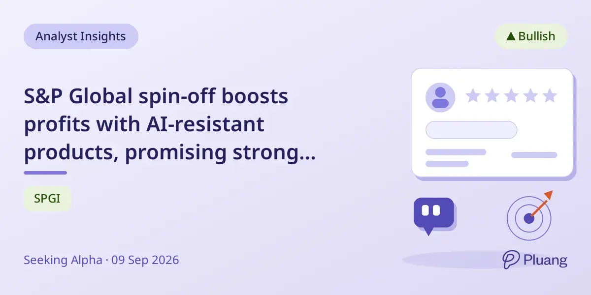 S&P Global spin-off boosts profits with AI-resistant products, promising strong growth and potential 20% returns by 2030