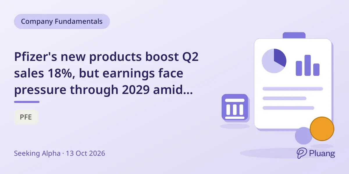 Pfizer's new products boost Q2 sales 18%, but earnings face pressure through 2029 amid patent losses.