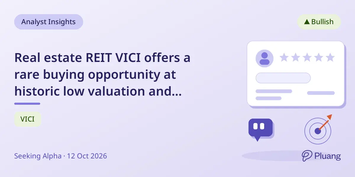 Real estate REIT VICI offers a rare buying opportunity at historic low valuation and steady dividends.