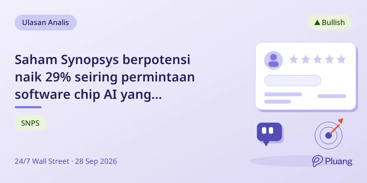 Saham Synopsys berpotensi naik 29% seiring permintaan software chip AI yang meningkat.