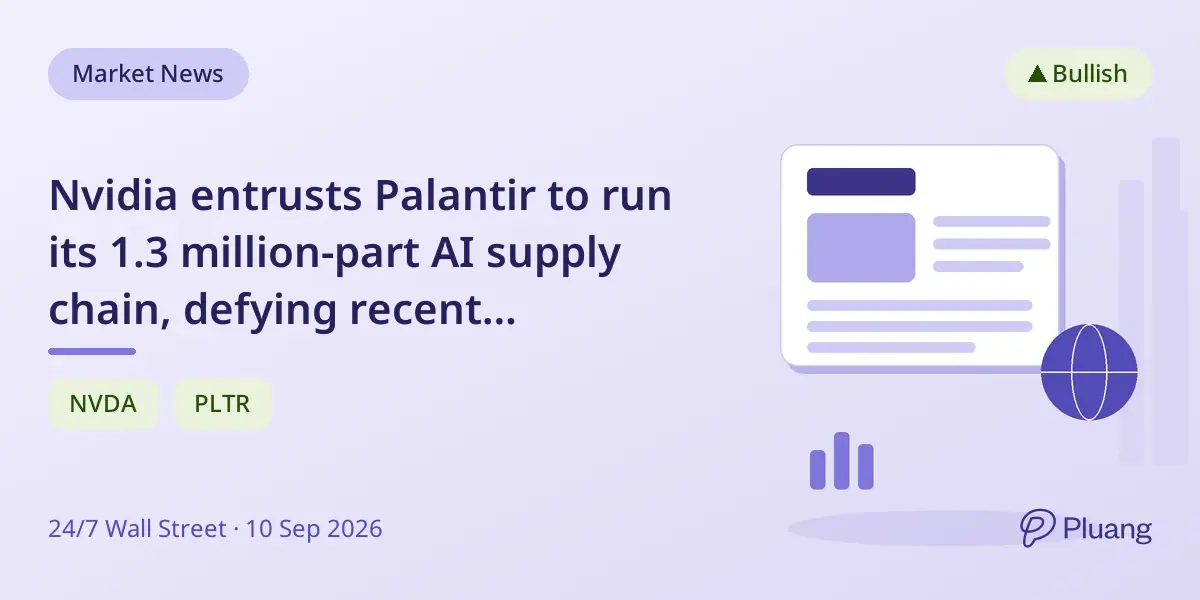 Nvidia entrusts Palantir to run its 1.3 million-part AI supply chain, defying recent skepticism.