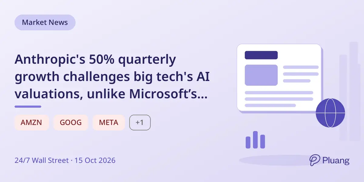 Anthropic's 50% quarterly growth challenges big tech's AI valuations, unlike Microsoft’s slower pace.