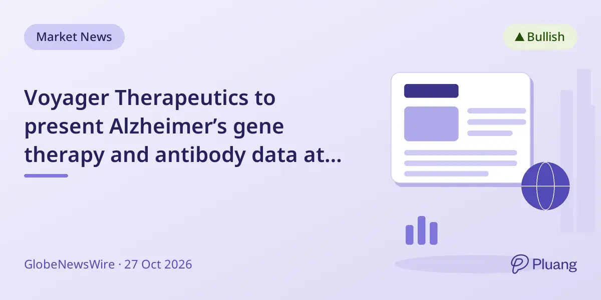 Voyager Therapeutics to present Alzheimer’s gene therapy and antibody data at CTAD 2026.